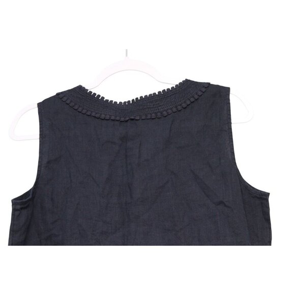 NWT Talbots Tunic Blouse Size Medium Navy 100% Linen Beach Coastal Preppy - Picture 8 of 12